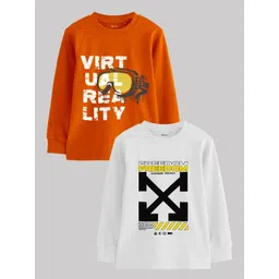 RAAX Boys Pack of 2 Printed Cotton Round Neck Tshirts-picture-32