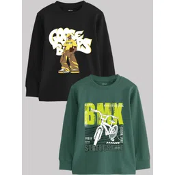 RAAX Boys Pack of 2 Printed Cotton Round Neck Tshirts-picture-14