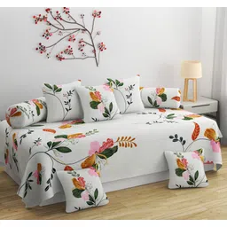 rabhnoor Polycotton Floral Diwan Set-picture-19