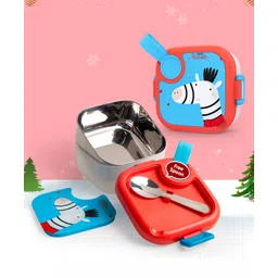 Rabitat Lunchmate Mini Stainless Steel Lunch Box with Spoon Totally Adorable - 500 ml image 1