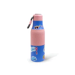 Rabitat Pink Single Stainless Steel Printed Double Wall Vacuum Water Bottle-picture-37