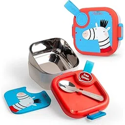 rabitat Stainless Steel Lunch Box with Spoon - 2 Years Brand Warranty | Tiffin Box for Kids | Steel Lunch Box for School Girls and Boys | LUNCHMATE Mini Totally Adorable 500 ml-picture-10