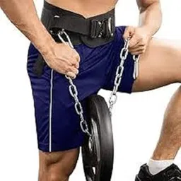 Race Fitness Dip Belt for Weightlifting, Pull-Ups, Powerlifting, Squats & Bodybuilding | 36 Inches Heavy Duty Stainless Steel Chain Free Size Belt With Neoprene Padded Back Support For Fitness Trainings (Black)-picture-25