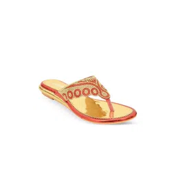 RACECOURSE Women Embellished Ethnic T-Strap Flats-picture-16
