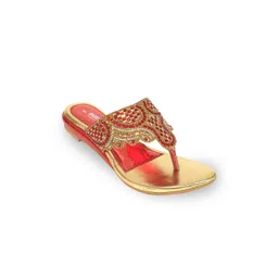 RACECOURSE Women Embellished T-Strap Flats with Ethnic - Embellished-picture-14