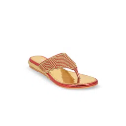 RACECOURSE Women Ethnic Embellished T-Strap Flats-picture-17