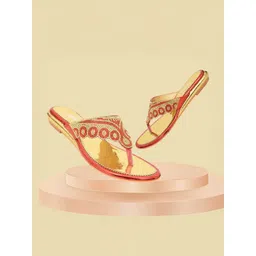 RACECOURSE Women Western Embellished Party Open Toe Flats-picture-37