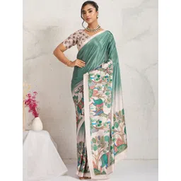 RACHNA Animal Printed Satin Ready To Wear Saree With Unstiched Blouse-picture-33