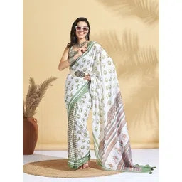 RACHNA Floral Printed Ready to Wear Ikat Saree-picture-26