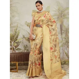 RACHNA Floral Zari Ready to Wear Banarasi Saree-picture-41
