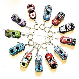 Racing Car Keychains, Die-Cast Metal Model Cars, Sports Car Design, Multi-Colour, Pack of 12, Return Gift-picture-22