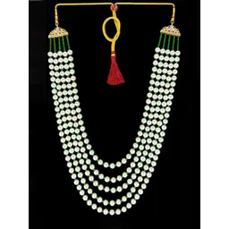 Radhe Creation Men Gold-Plated Kundan Necklace-picture-34