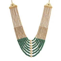 Radhe Creation Men Gold-Plated Moti Mala Pearls Beaded Seven Layered Necklace-picture-38