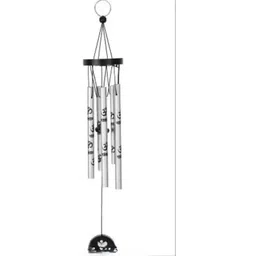 radhe OM wind chimes with 5 pipe Hanging Silver Windchime-picture-29