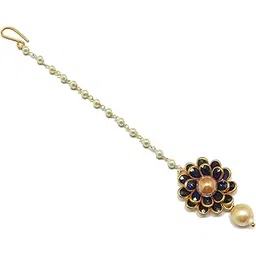 radhesh creation and jewellery Flower Style Exclusive Cute Maang Tikka-picture-10