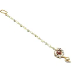 radhesh creation and jewellery Gold Plated Small Size Maangtikka for Girls-picture-28