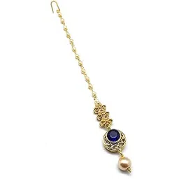 radhesh creation and jewellery Radhesh Creation Jewellery Gold Plated Maang Tikka for Women & Girls-picture-26