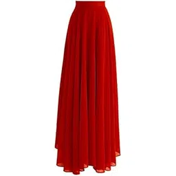 radhika 'n' dhaanya creation Georgette Flare Maxi Skirt Red-picture-29