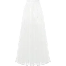 radhika 'n' dhaanya creation Georgette Flared Frilly Skirt, 8 Meters Long White-picture-17