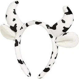 radhu & kabby Cow Horn Headband | Soft Plush Cow Print Hairband with Cute Ears & Horns | Fun Party, Costume & Festive Accessory for Women, Girls & Kids | Comfortable & Lightweight | Pack of 1-picture-29