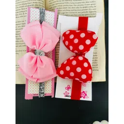 Radhya Accessories Pack Of 2 Girls Bow Elastic Baby Headbands-picture-30
