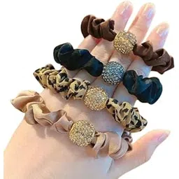 radhya accessories Skinny Scrunchy Rubberband Set of 4 rubberband for women Girls Hair Accessories Hair Clip (Set of 4) Valetine Gift For Girlfriend & Wife-picture-10