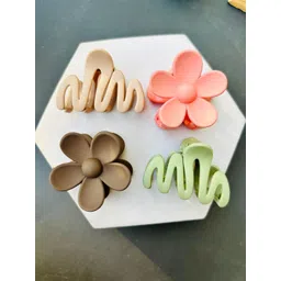 Radhya Accessories Women Set of 4 Matte Moods 6 cm Claw Clip-picture-25