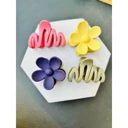 Radhya Accessories Women Set of 4 Matte Moods 6 cm Hair Claw Set-picture-24