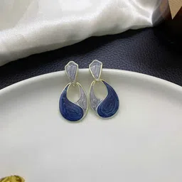 radianceandco Elegant Dual Tone Enamel Korean Drop Earring for Women Alloy Drops & Danglers-picture-12