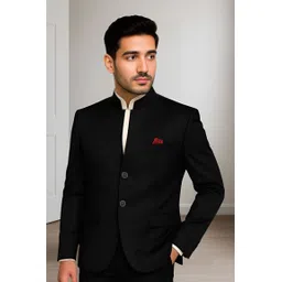 raeenmenswear Men Solid Bandhgala Casual, Festive, Festive & Wedding, Party, Wedding Blazer-picture-11