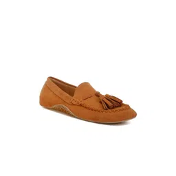 RAG & CO Women Suede Round Toe Slip-On Loafers With Tassel-picture-22