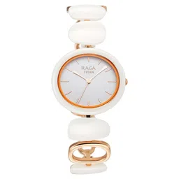 Titan Raga Ceramics Quartz Analog White Dial Metal & Ceramic Strap Watch For Women-picture-21