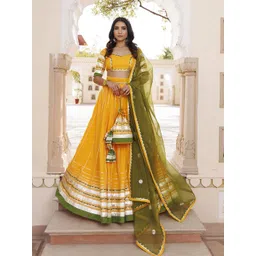 Ragavi Sweetheart Neck Cotton Ready to Wear Lehenga & Blouse With Dupatta image 1