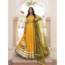 Ragavi Sweetheart Neck Cotton Ready to Wear Lehenga & Blouse With Dupatta image 5