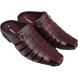 rage gaze Mens Casual Fisherman Slip-on Sporty Summer Closed Sandals, Premium PU Padding, Comfortable (Brown, 9)-picture-13