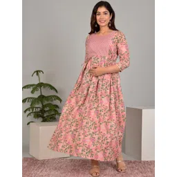 Raghav Silk Studio Women Floral Printed Sequinned Maternity Kurta-picture-19