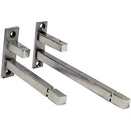 Raghuvanshi Marketing 8mm Glass X Lenth 4" Inch F Type Glass Shelf Bracket Square Stainless Steel (Pack of 4)-picture-10