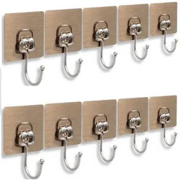 raghuvanshi Self Adhesive Strong Sticky Wall Hooks for Hanging Kitchen, Bathroom Accessories Hook 10-picture-35