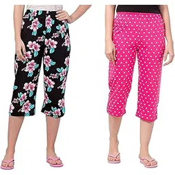 ragini Women's Cotton All Over Print Nightwear Capris Pack of 2-picture-17