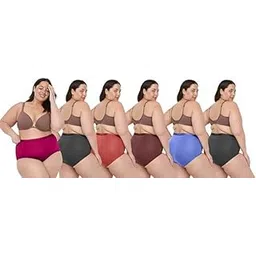 ragthm Cotton Big Size| Plus Size Panties High Waist Hipsters|Comfortable Breathable Everyday Multicolor Panties for Womens Pack of 6-picture-47