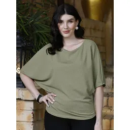RAHI TRENDZ Self Design Batwing Sleeves Top-picture-10