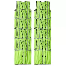 Rahul Professionals 25.4 mm (1 Inch) Reflective Polyster Fabric 60 GSM Hook & Pull Closer Green Safety Jacket Free Size (Pack of 10)-picture-46