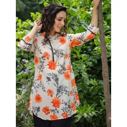 Rain & Rainbow Floral Printed Pure Cotton Kurti-picture-41