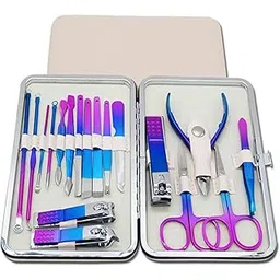 Rainbow Nail Clipper Set, 18 in-1 Stainless Steel Nail Manicure Kit, Nail Care Kit, Manicure Set, Womens Mens Grooming Kit, Professional Manicure Pedicure Kit-picture-41