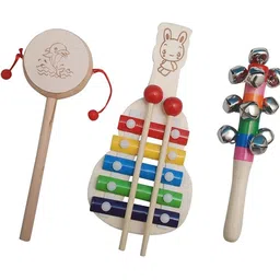 rainbowstore Musical wooden baby rattles pack of 3 Rattle-picture-15