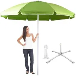 RAINPOPSON Stylish Big Size 7 Feet Garden Umbrella for Patio Waterproof Sun Shade Outdoor Cantilever Model with Stand-image-0
