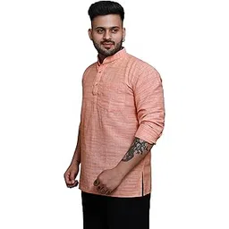 rai's Men's Regular Fit Self Cotton Short Kurta-picture-54