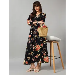 Raiyani Enterprise Floral Printed Tiered Fit & Flare Maxi Dress-picture-23