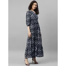 Raiyani Enterprise Printed V-Neck Tiered Crepe Wrap Maxi Dress-picture-35