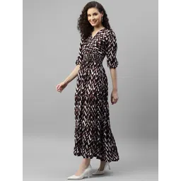 Raiyani Enterprise Tie & Dyed Tiered V-Neck Fit & Flare Maxi Dress-picture-14